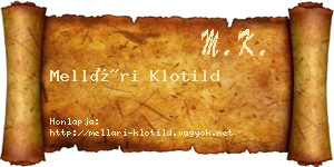 Mellári Klotild névjegykártya